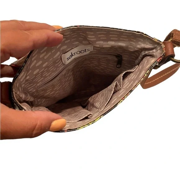 Sakroots Boho Festival Coated Canvas Small Flap Messenger Crossbody Bag Purse - Picture 13 of 16